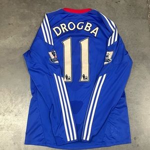 Chelsea 2010-11 Didier Drogba Adidas Long Sleeve Jersey